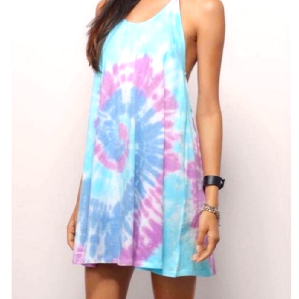 Backless tie dye halter TOBI dress
